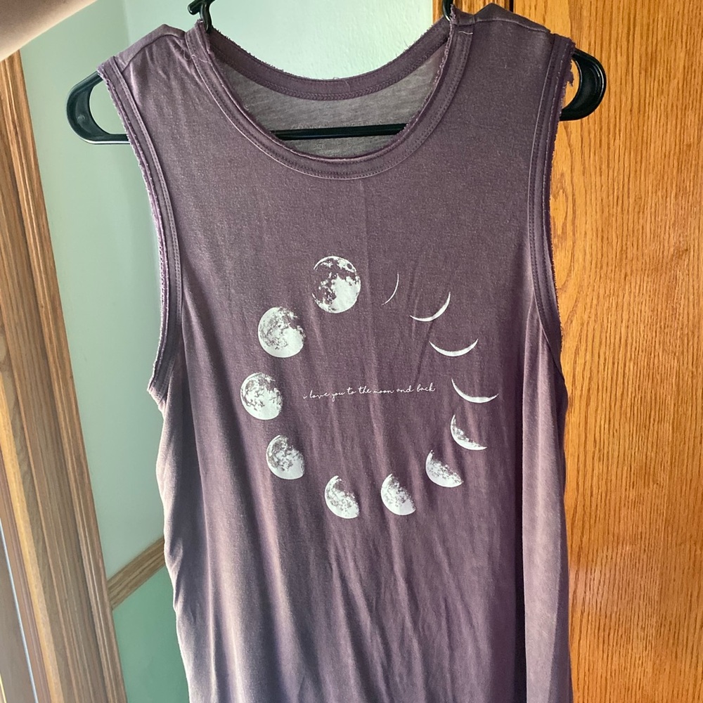 Distressed Boho Purple Tank Top